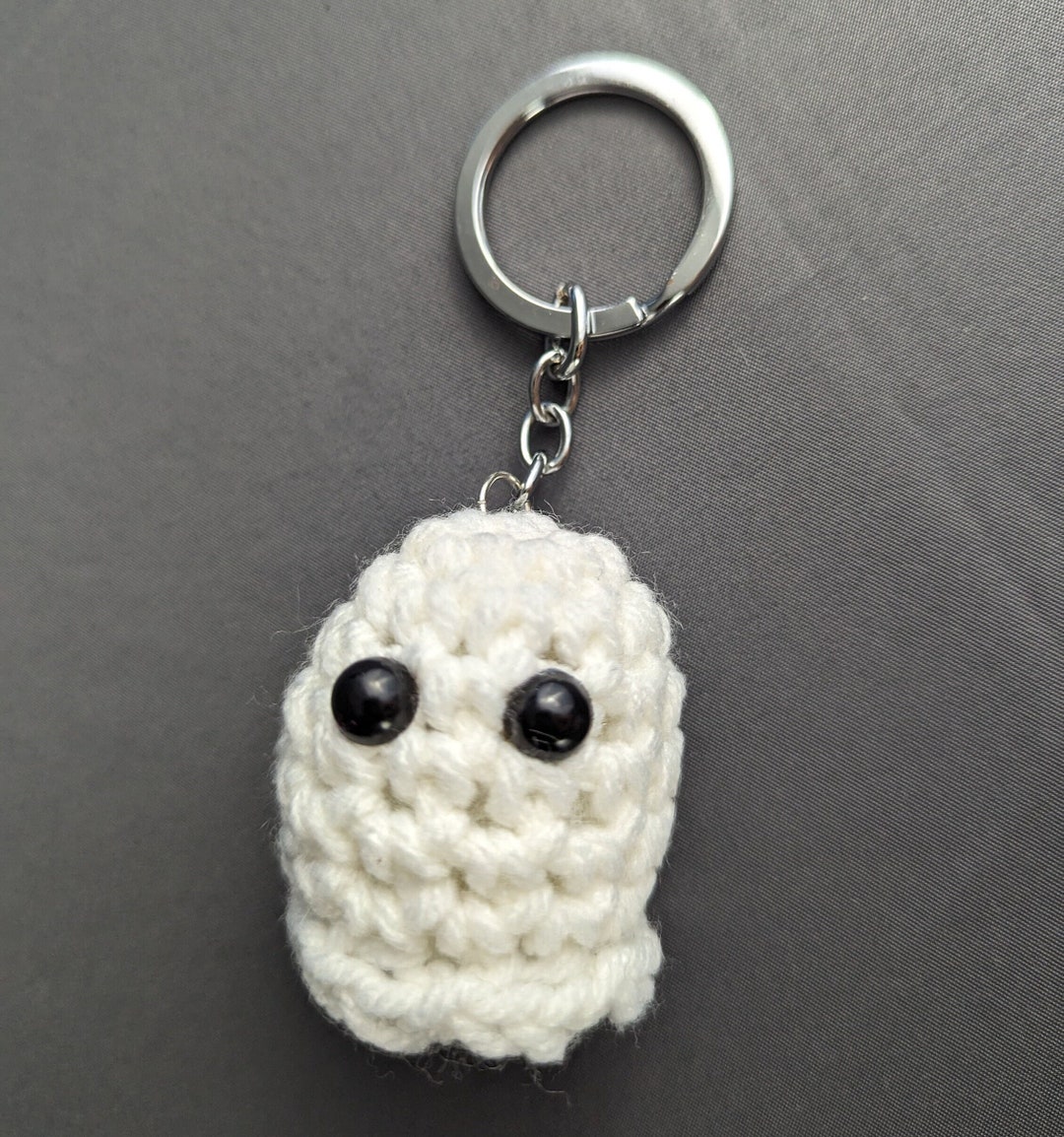 Ghost Crochet Keychain Plushie Keychain Ghost Keychain Cute Etsy