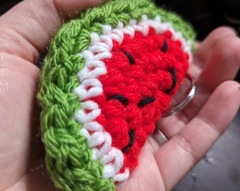 Watermelon Crochet Keychain, 50% of proceeds donated to Palestine.