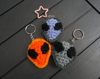 Crochet Alien Keychain: Handmade Purse Charm