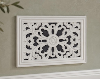 Spring Victorian Vent Cover 9x6 inch | Decorative Plaster Air Vent | Handmade UK