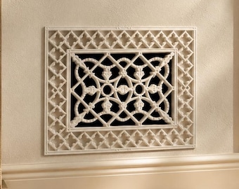 Vent Cover 10x8 Inch | Traditional Wall Air Grille for Period Homes & Living Rooms | Decorative Plaster Air Vent | Handmade UK