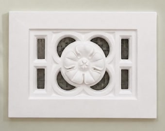 Saxon Vent Cover 9x6.5 inch | Decorative Plaster Air Vent | Handmade UK