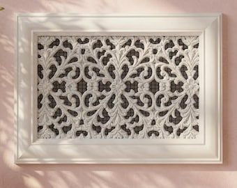 Floral Victorian Vent Cover 12x8 Inch | Decorative Plaster Air Vent for Period Homes, Living Rooms, Hallways & Home Renovation | Handmade UK