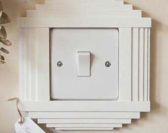 Art Deco Finger Plate | Plaster Wall Protector Single & Double | Handmade UK