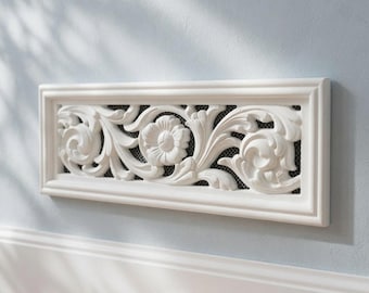 Terra Vent Cover 9x3 Inch | Victorian Decorative Plaster Air Vent to Hide Unsightly Wall Grilles in UK Period Homes & Hallways | Handmade UK