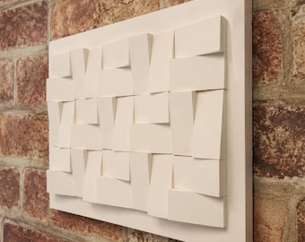 Puzzle Modern Side-Vented Vent Cover 290x190x18 mm | Plaster Air Vent | Handmade UK