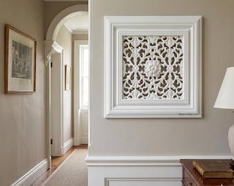 Floral Victorian Vent Cover 11.5x11.5 inch | Decorative Plaster Air Vent | Handmade UK