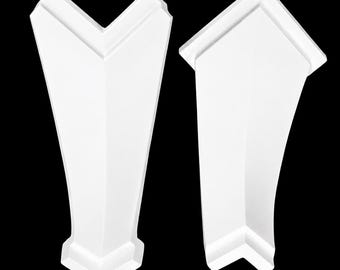Art Deco Coving Corner Retrofit 127mm/100mm |  Plaster Cove | Handmade UK
