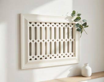Gothic Vent Cover 12x8 Inch | Modern Decorative Plaster Air Vent to Hide Unsightly Wall Grilles in Living Rooms & Period Homes | Handmade UK