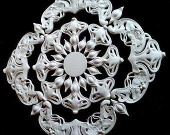 Monte Vasson Art Nouveau Ceiling Rose 26 inch | Decorative Plaster Ceiling Feature | Handmade UK