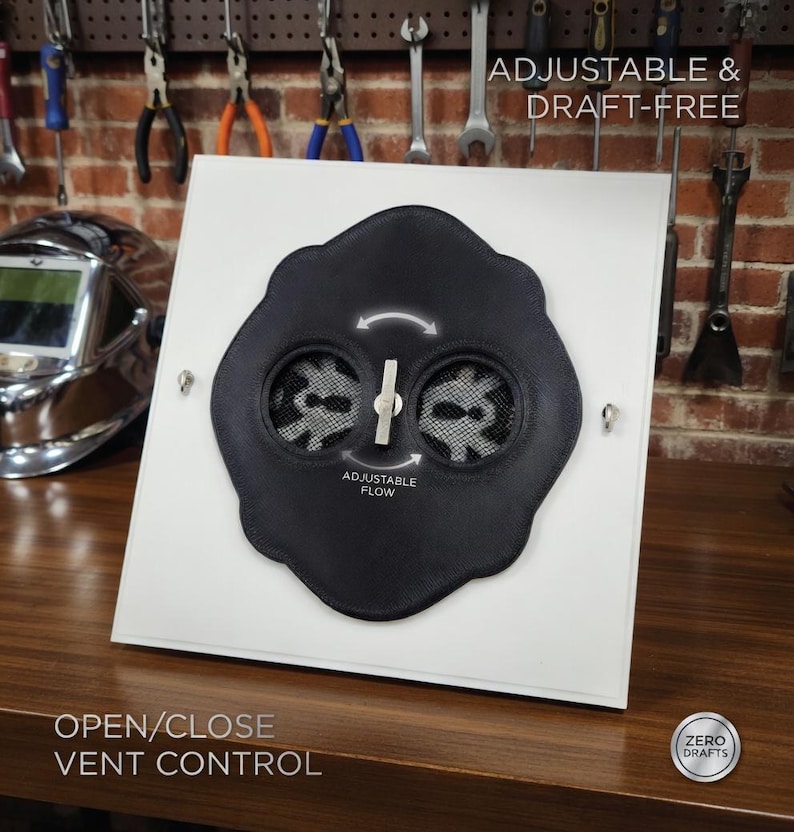 Flora Victorian Adjustable Vent Cover 9x9 inch | Draft-Free Air Vent (Interior & Exterior) | Handmade UK image 2