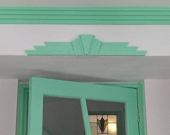 Art Deco Overdoor Cover 27x4 inch | Decorative Plaster Door Trim | Handmade UK