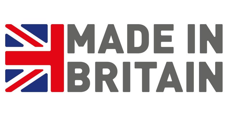 the text "MADE IN BRITAIN" with the Union Jack flag in the background.