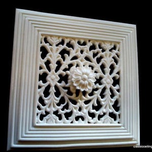 Flora Victorian Adjustable Vent Cover 9x9 inch | Draft-Free Air Vent (Interior & Exterior) | Handmade UK image 3