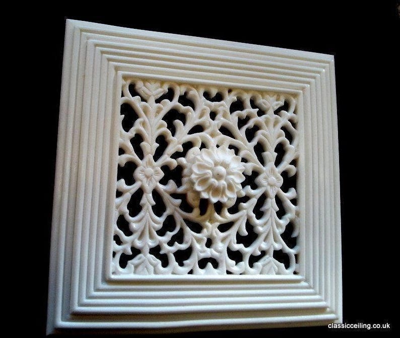 Flora Victorian Adjustable Vent Cover 9x9 inch | Draft-Free Air Vent (Interior & Exterior) | Handmade UK image 3