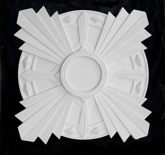 Art Deco Ceiling Rose 25x25 Tip To Tip Fantail Etsy