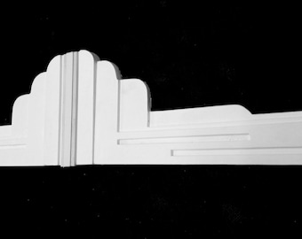 Odeon Art Deco Overdoor Cover 27x4 inch | Decorative Plaster Door Trim | Handmade UK