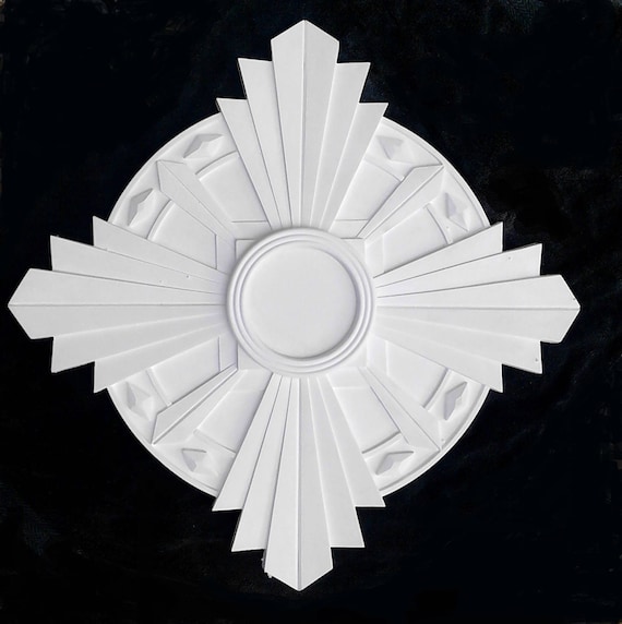 Art Deco Ceiling Rose 25x25 Tip To Tip Fantail Etsy