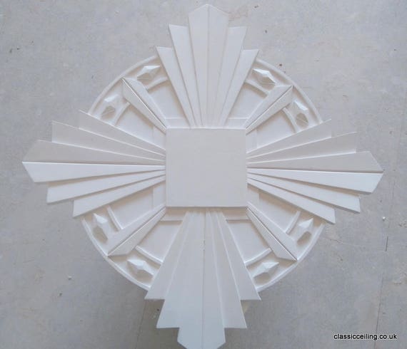 Art Deco Ceiling Rose 25x25 Tip To Tip Fantail Etsy