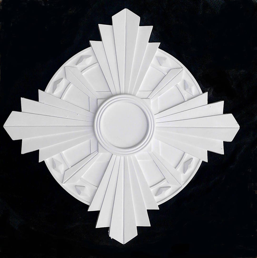 Fantail Art Deco Ceiling Rose 25x25 Inch | Decorative Ceiling Feature ...