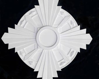 Fantail Art Deco Ceiling Rose 25x25 inch | Decorative Ceiling Feature | Handmade UK