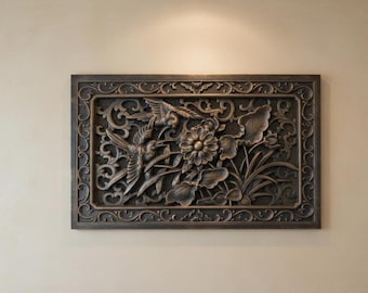 Forest Victorian Adjustable Vent Cover 12x8 inch | Draft-Free Air Vent (Interior & Exterior) | Handmade UK