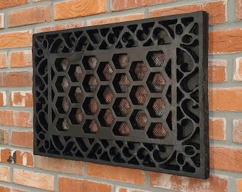 Honeycomb Victorian Vent Cover 12x8 Inch | Decorative Plaster Air Vent for Period Homes, Living Rooms, Hallways & Restorations | Handmade UK