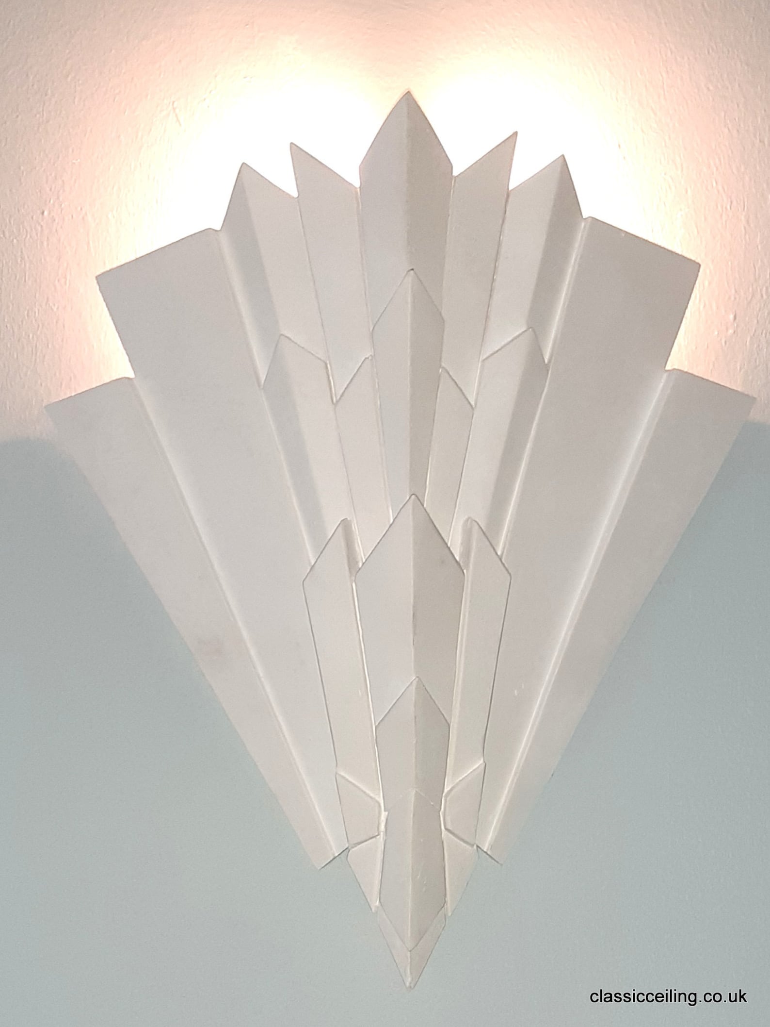 Art Deco Cinema Style Plaster Wall Uplighter Led sunburst Etsy