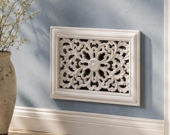Spring Victorian Vent Cover 12x8 inch | Decorative Plaster Air Vent | Handmade UK