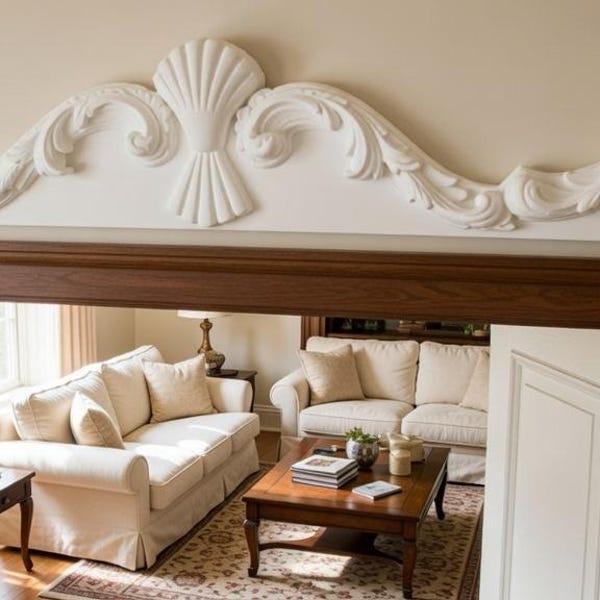 Shabby Chic Vintage Overdoor Cover 24x4 inch | Decorative Plaster Door Trim | Handmade UK