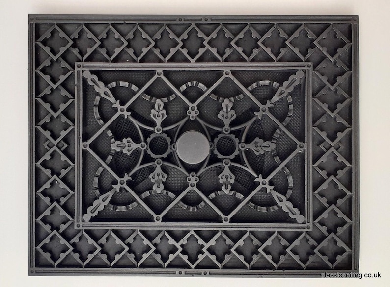 Hilite Victorian Adjustable Vent Cover 10.5x8 inch | Draft-Free Air Vent (Interior & Exterior) | Handmade UK Black