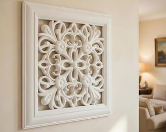 Hollywood Victorian Vent Cover 12x12 inch | Decorative Plaster Air Vent | Handmade UK