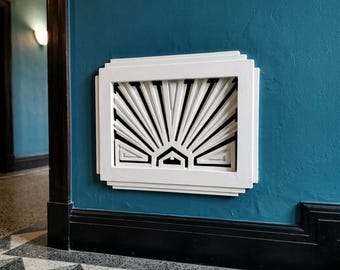 Moon Ray Art Deco Vent Cover 12x8 inch | Decorative Plaster Air Vent | Handmade UK