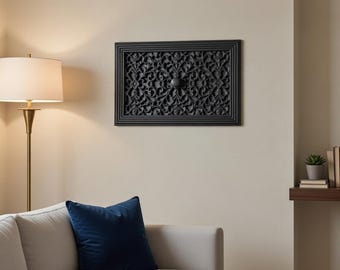 Flora Victorian Adjustable Vent Cover 12x8 inch | Draft-Free Air Vent (Interior & Exterior) | Handmade UK