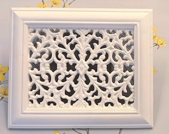 Floral Victorian Vent Cover 10x8 inch | Decorative Plaster Air Vent | Handmade UK
