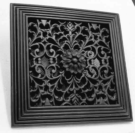 Flora Victorian Adjustable Vent Cover 9x9 inch | Draft-Free Air Vent (Interior & Exterior) | Handmade UK