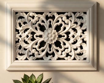 Spring Victorian Adjustable Vent Cover 12x8 inch | Draft-Free Air Vent (Interior & Exterior) | Handmade UK