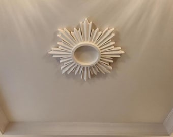 Mini Nova Art Deco Ceiling Rose 10x10 inch | Decorative Plaster Ceiling Feature | Handmade UK