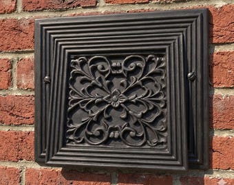 Floral Victorian Vent Cover 8x7 inch | Decorative Resin Air Vent (Interior & Exterior) | Handmade UK