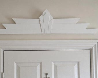 Sunburst Art Deco Overdoor Cover 21, 32 & 48 inch| Decorative Plaster Door Trim | Handmade UK