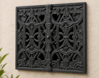 Art Nouveau Adjustable Vent Cover 11.5x8 inch | Draft-Free Air Vent (Interior & Exterior) | Handmade UK