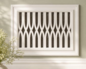 Modern Winter Vent Cover 12x8 Inch | Decorative Plaster Air Vent for Hiding Ugly Wall Vents | Winter Design | Handmade UK