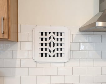 Chevron Art Deco Vent Cover 9x9 inch | Decorative Plaster Air Vent | Handmade UK