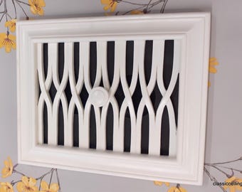 Modern Adjustable Vent Cover 12x8 Inch | Draft-Free Air Vent (Interior & Exterior) | Winter Design | Handmade UK
