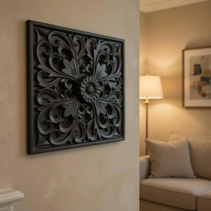 Lavender Floral Adjustable Vent Cover 6.5x6.5 inch | Draft-Free Air Vent (Interior & Exterior) | Handmade UK image 1