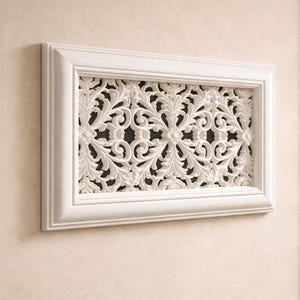 Floral Victorian Vent Cover 12x8 inch | Decorative Plaster Air Vent | Handmade UK