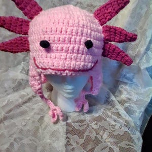 Inspired by Axolotl crochet hat