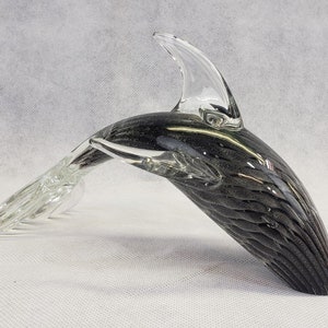 Signed 1960’s FM Kontsglas Ronneby hand blown art glass whale