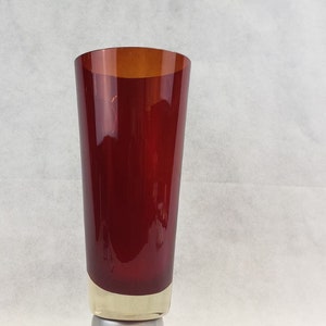 Large Empoli Cranberry Glass Vase image 1