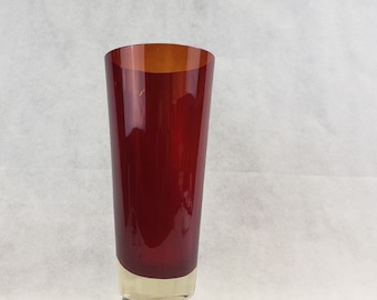 大きなエンポリ クランベリー ガラス花瓶